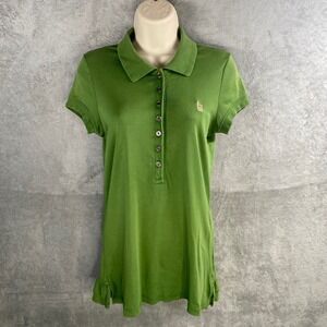 Y2k Juicy Couture Polo Shirt Dress Medium Ruffle Hem Short Sleeve Preppy Tennis